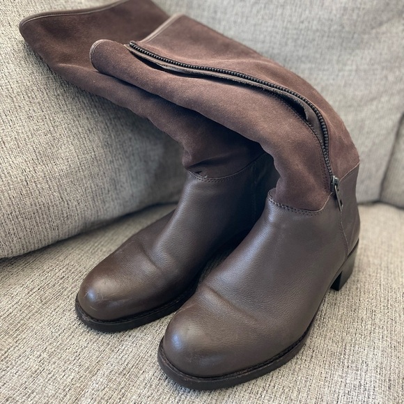 Coach Bailey Safari Shearling Boots - Brown Leather + Suede - Size 8 - Picture 1 of 9
